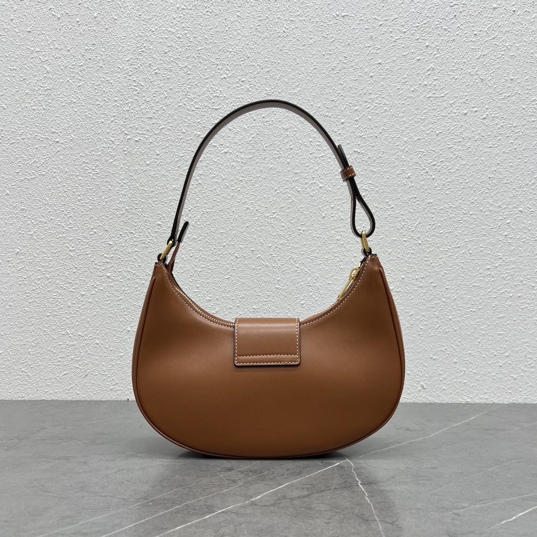 Celine Medium Ava Triomphe Bag In Smooth Calfskin Shoulder Bag Tan 114493